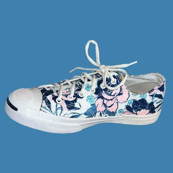 2018 Women’s Converse Jack Purcell Floral Print Canvas Sneakers Size 8 - Picture 6 of 7